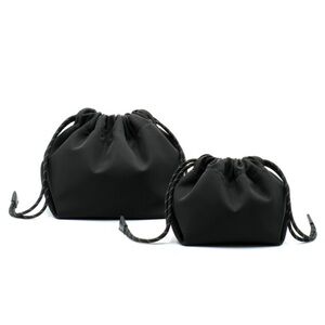 TRANSIENCE Drawstring Cosmetic Travel Pouch Set Of 2 Black